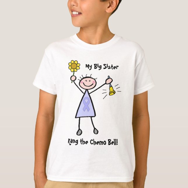 Camiseta Chemo Bell - mulher do cancer de estômago (Frente)