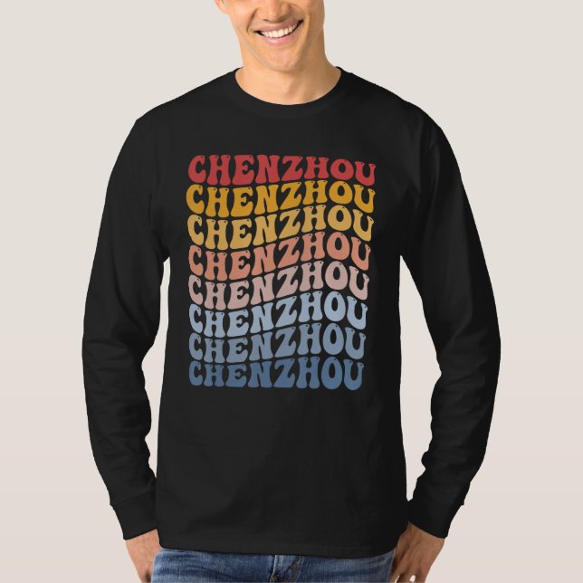 Camiseta Chenzhou City Groovy Retro (Frente)