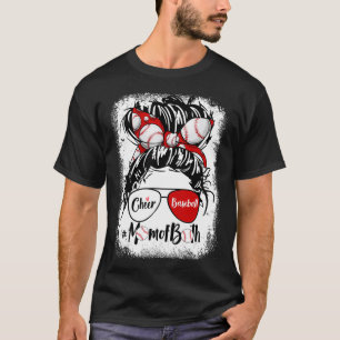 Camiseta "Cheque Baseball Mãe De Ambos Os Óculos De Cabelo