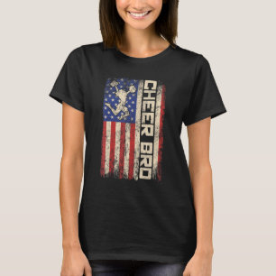 Camiseta Cheque Bro Cheerleader Irmão Americano Flag Te