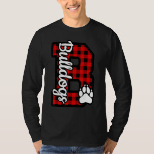 Camiseta Cheque Bulldog School Sports Fan Team Spirit Buffa
