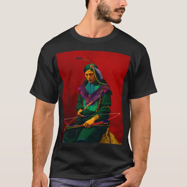 Camiseta Cherokee Native American Pop Art (Frente)