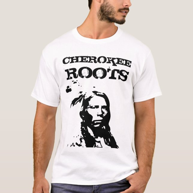 CAMISETA CHEROKEE ROOTS NATIVE AMERICAN INDIAN T SHIRTS (Frente)