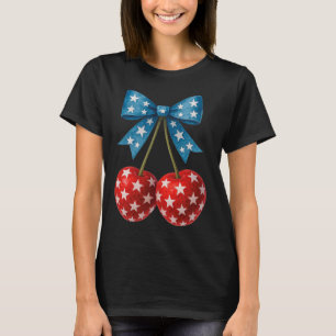 Camiseta Cherries American Flag Coquette Arco Cherry 4th