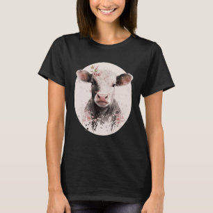 Camiseta Cherry Blossom Baby Cow Calf Japonês Sakura Fazend