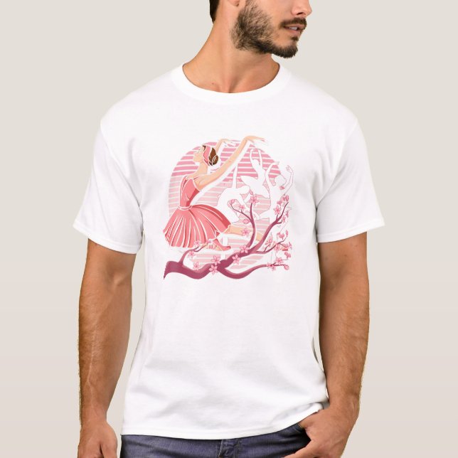 Camiseta Cherry Blossom En Pointe Dancing Ballerina Sakura (Frente)