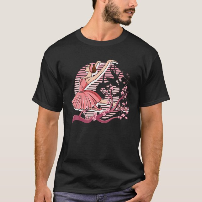 Camiseta Cherry Blossom En Pointe Dancing Ballerina Sakura (Frente)