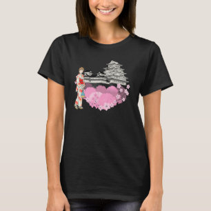 Camiseta Cherry Blossom Flowers e Japonês Girl