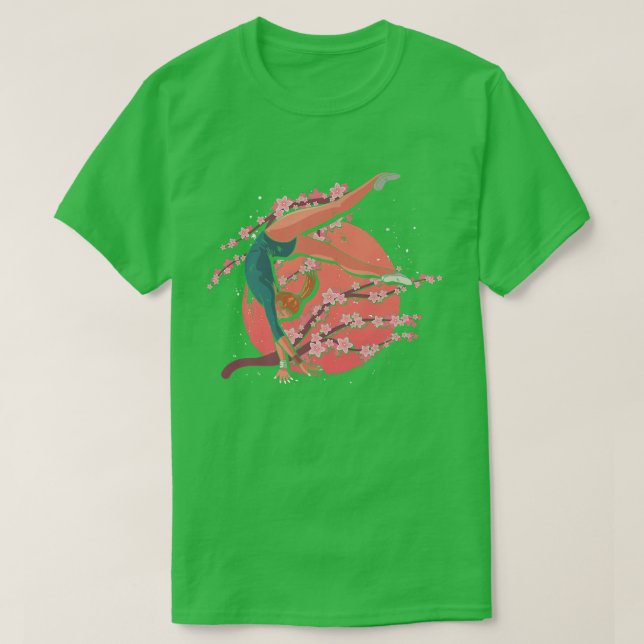 Camiseta Cherry Blossom Ginástica Esporte Sakura Acrobat Gy (Frente do Design)