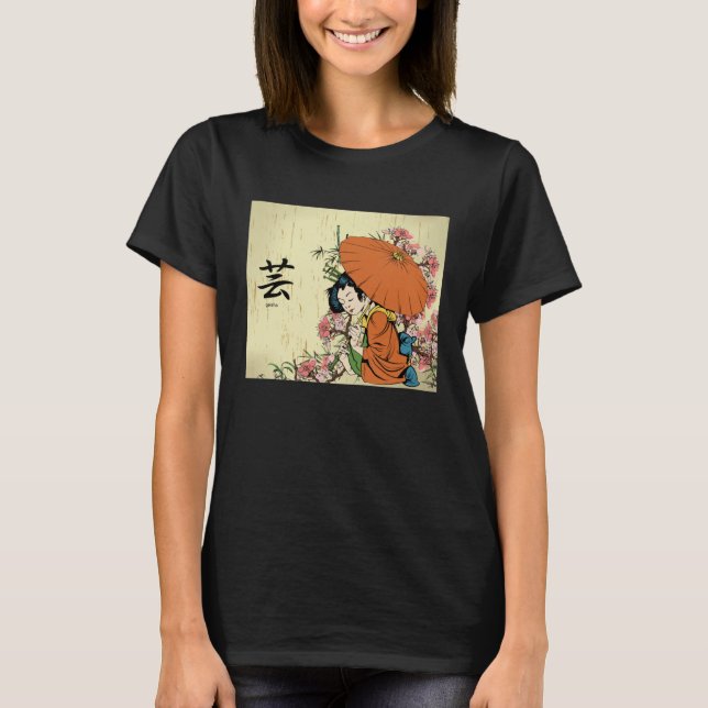 Camiseta Cherry Blossom Japanese Geisha Girl (Frente)