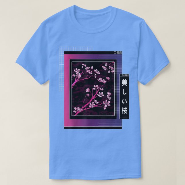 Camiseta Cherry Blossom Japanese Sakura Browser Vaporwave A (Frente do Design)