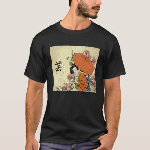 Camiseta Cherry Blossom Japonês Geisha Girl