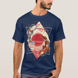 Camiseta Cherry Blossom Japonês Koi Carp Nishikigoi Fish