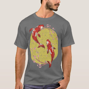 Camiseta Cherry Blossom Japonês Koi Fish Pond Sakura Koi C