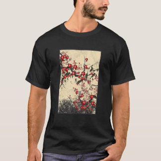 Camiseta Cherry Blossom Japonês Woodblock Impressão O-Hanam