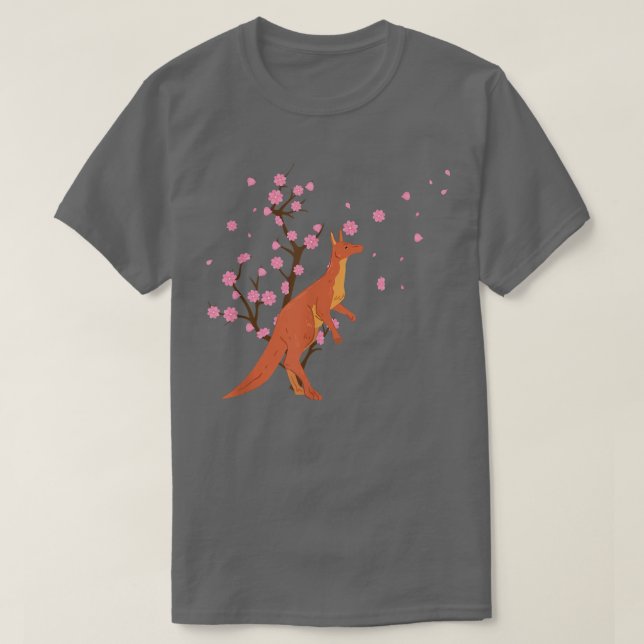 Camiseta Cherry Blossom Kangaroo Animal Japonês Sakura Flo (Frente do Design)