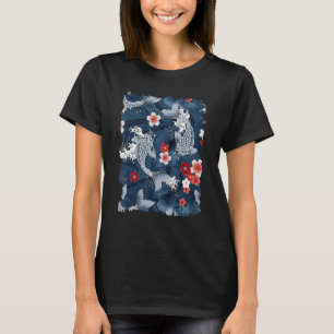 Camiseta Cherry Blossom Koi Carp Fish Sakura Japonês