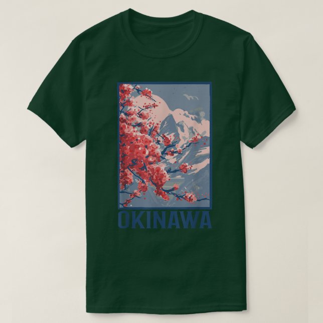 Camiseta Cherry Blossom Okinawa Japão (Frente do Design)