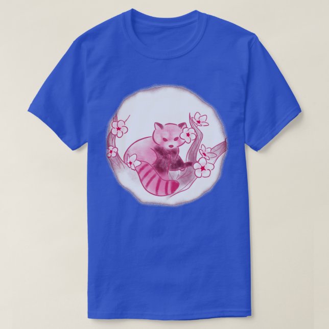 Camiseta Cherry Blossom Red Panda (Frente do Design)