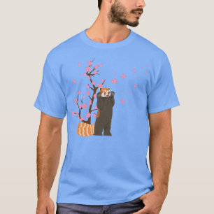 Camiseta Cherry Blossom Red Panda Animal Japanese Sakura Fl