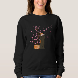 Camiseta Cherry Blossom Red Panda Animal Japonês Sakura Fl