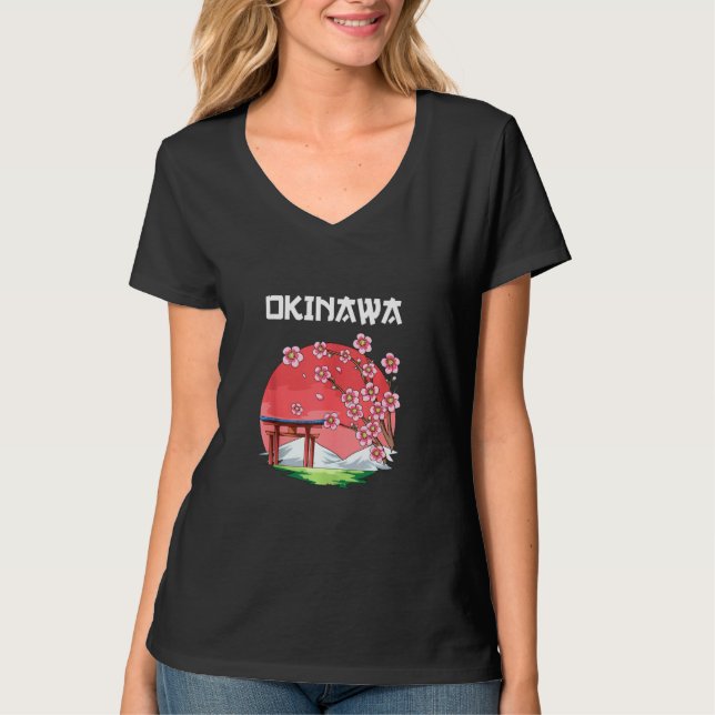 Camiseta Cherry Blossom Sakura Okinawa Japão (Frente)