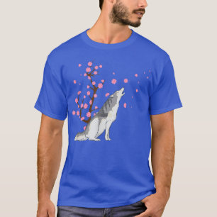 Camiseta Cherry Blossom Siberian Husky Animal Japanese Saku