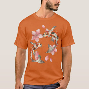 Camiseta Cherry Blossom Taisho Sanke Koi Fish Pond Sakura K