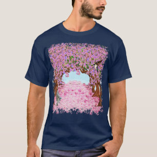 Camiseta Cherry Blossom Tree Japonês Sakura Hummingbird W