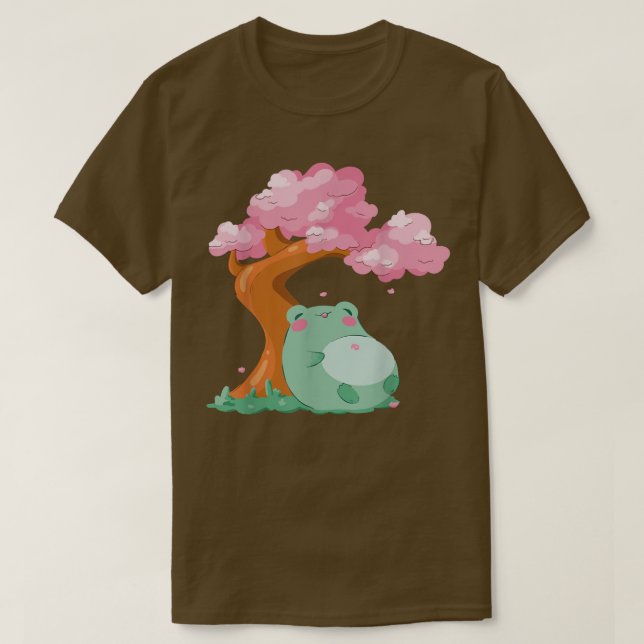 Camiseta Cherry Blossom Tree Sakura Sapo Kawaii Japane (Frente do Design)