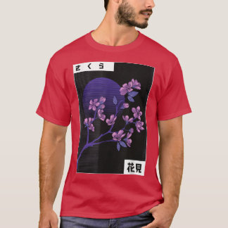 Camiseta Cherry Blossom Vaporwave Diversão Retro Cartoon 80