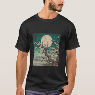 Camiseta Cherry Blossoms na Lua da Arte Japonesa