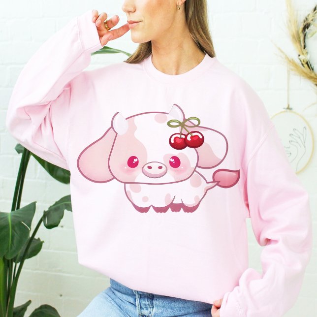 Camiseta Cherry Cute Cow Gift para ela (Criador carregado)