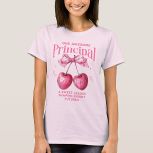 Camiseta Cherry de coquetes cor-de-rosa com diretor de esco
