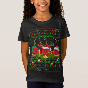 Camiseta Cherry Fruta Lover Xmas Papais noeis Ugly Cherry C