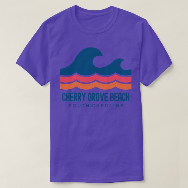 Camiseta Cherry Grove Beach South olina Vintage Wave (Frente do Design)