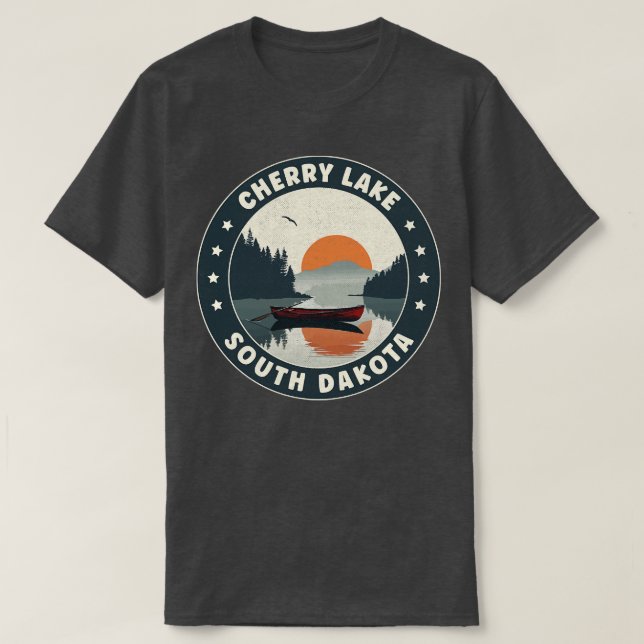 Camiseta Cherry Lake South Dakota Sunset (Frente do Design)