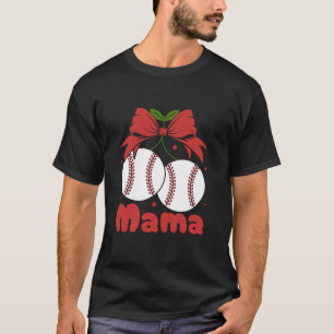 Camiseta Cherry Mama Coquette Arco Mãe Cute Baseball Cherri