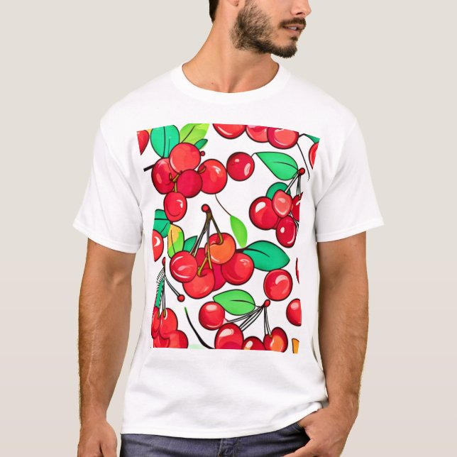 Camiseta Cherry Pattern Design (Frente)