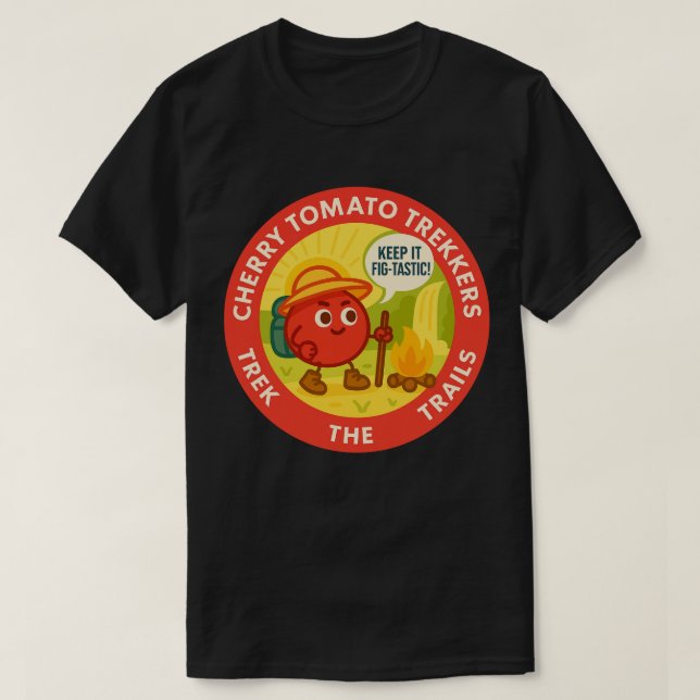Camiseta Cherry Tomato Trekkers Trek The Trails (Frente do Design)