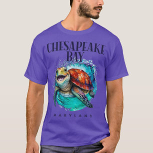 Camiseta Chesapeake Bay Maryland Watercolor Sea Turtl