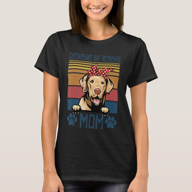 Camiseta Chesapeake Bay Retriever Mama Dog Bone Mães Da (Frente)