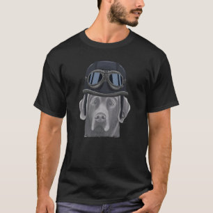 Camiseta Chesapeake Bay Retriever Vestindo Motorcycl Vintag
