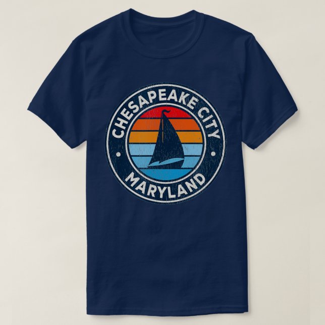 Camiseta Chesapeake City Maryland Md Vintage - Letra (Frente do Design)