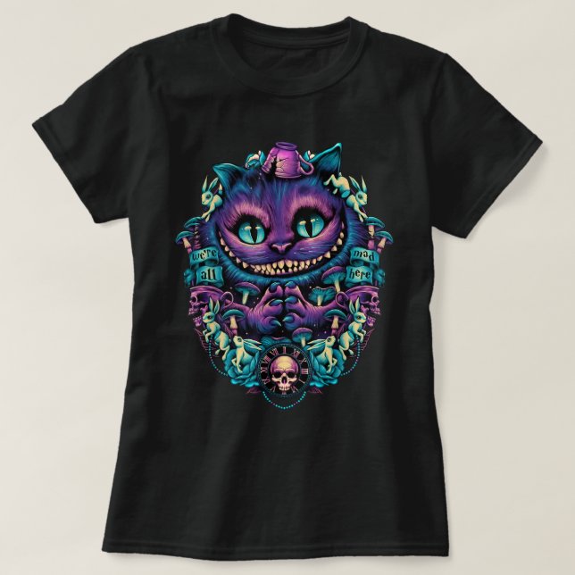 Camiseta Cheshire Cat Alice no País das Maravilhas (Frente do Design)