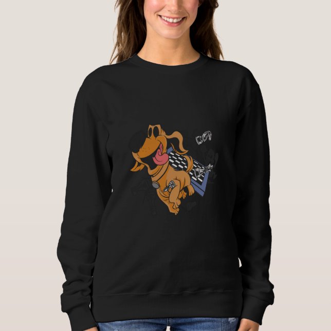 Camiseta chess board king game queen dog (Frente)