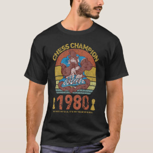 Camiseta Chess Champion 1980 Não é o meu Elo É o meu ano de
