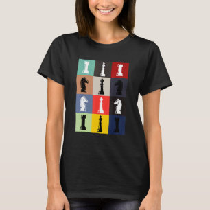 Camiseta Chess Conselho Pop Art Style Chess Pees Chess Jogo