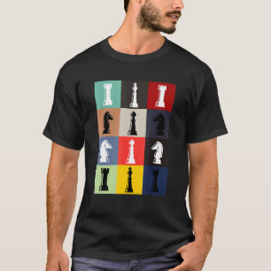 Camiseta Chess Conselho Pop Art Style Chess Pees Chess Jogo