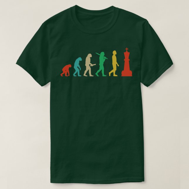 Camiseta Chess Figures Evolution Chess Player King Chess 1 (Frente do Design)